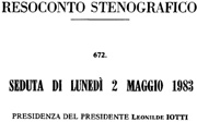 Via Mastrigli -Camera dei Deputati seduta del 2 maggio 1983