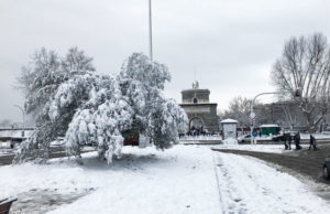 Quando Roma, il 26 febbraio 2018, si svegliò sotto la neve neve a ponte milvio