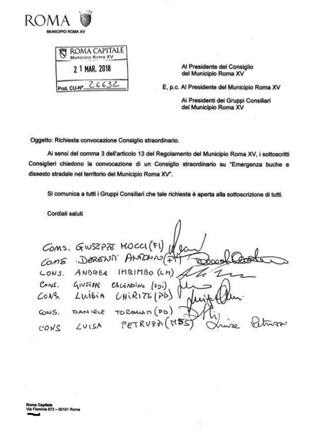 consiglio straordinario buche