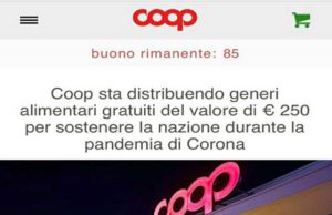 Coronavirus, truffa dei falsi buoni spesa Coop truffa buoni coop