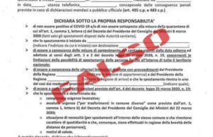 Sulla rete gira un falso modulo di autodichiarazione modulo-falso
