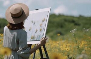 Flowers, collettiva di arte contemporanea a Tomba di Nerone woman-painting