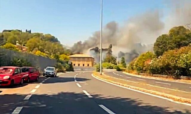 incendio collina montemario