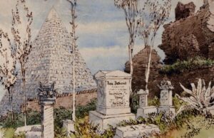 La tomba di Rosa Bathurst morta nel Tevere