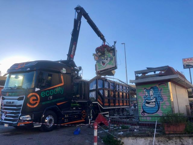 rimozione chiosco via flaminia a labaro