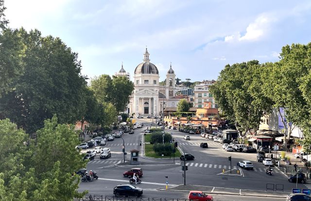 piazza ponte Milvio vista dalla Torretta Valadier