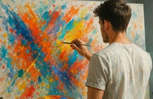 Tomba di Nerone, il linguaggio del colore alla Galleria CiCo pittore astratto