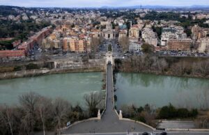 piazzale ponte milvio vista drone